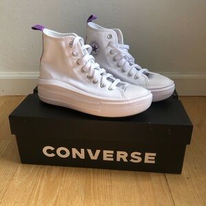 Converse Chuck Taylor All Star Move  White and Lavender High-Tops